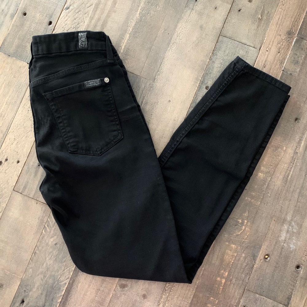 7 For All Mankind 27A Blair Black Skinny Jeans